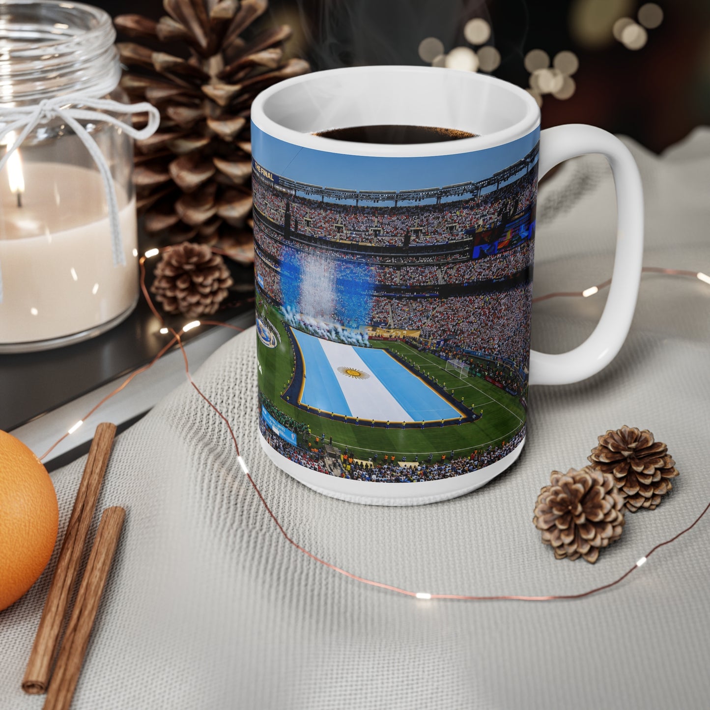 World Cup Final 2026 Stadium Mug – Spain & Argentina Flags 11oz/15oz Ceramic Coffee Cup