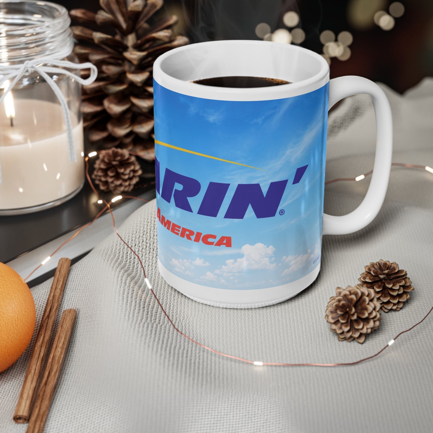 Soaring Across America Ceramic Coffee Mug — Sky Design, 11oz & 15oz