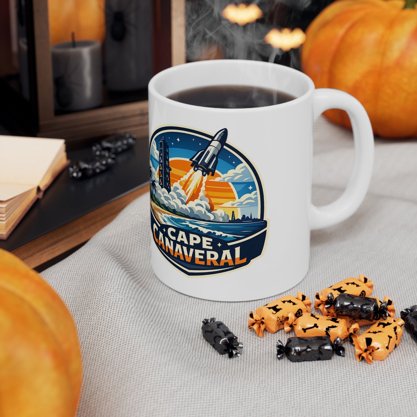 Cape Canaveral Ceramic Coffee Cups, 11oz, 15oz