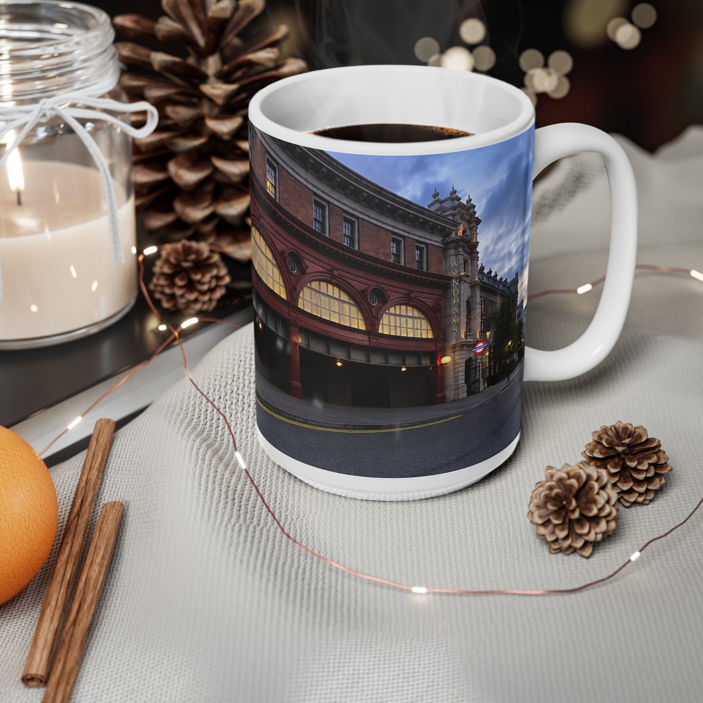 Leicester Square Station Ceramic Coffee Mug — London Underground Souvenir (11oz & 15oz)