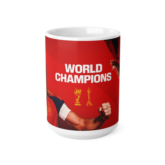 Spain Double World Champions Soccer Mug — Spain Football 11oz/15oz Ceramic Coffee Cup