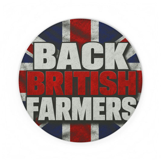 Back British Farmers PU Leather Mouse Mat — Union Jack Patriotic Desk Pad