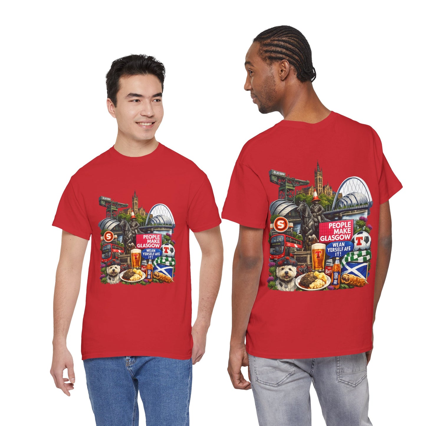 Glasgow Collage T-Shirt — "People Make Glasgow" Scottish City Souvenir Tee