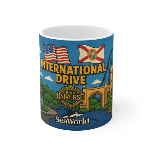 SeaWorld International Drive Orlando Coffee Mug — 11oz/15oz Ceramic Souvenir
