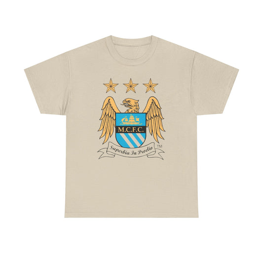 Manchester City Retro Club Crest T‑Shirt — MCFC Vintage Style Club Emblem Tee