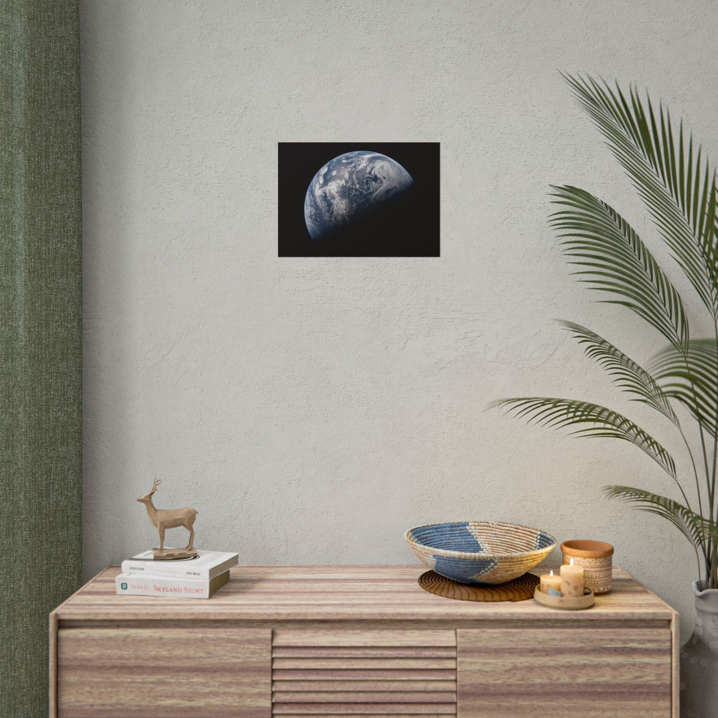 Earth from Space Poster — Atmospheric Blue Planet Photography Wall Art