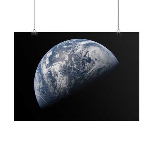 Earth from Space Poster — Atmospheric Blue Planet Photography Wall Art
