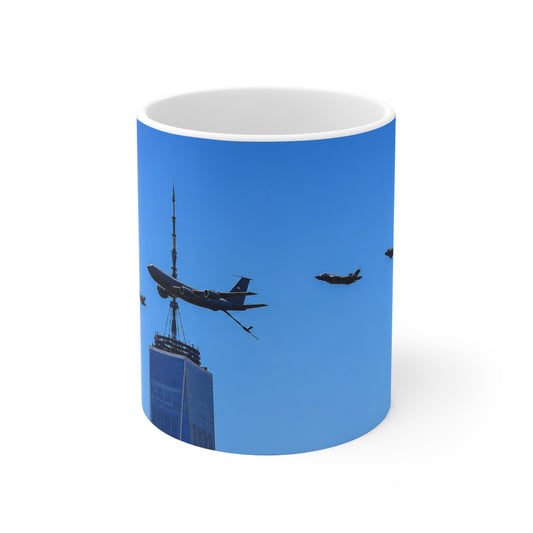 US Military over New York City Ceramic Coffee Cups, 11oz, 15oz