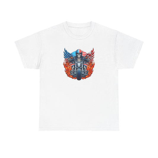 Motorcycle Skull Tee — "Sons of a B***h" Patriotic Biker Shirt