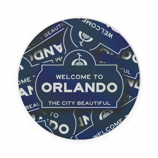 Orlando "Welcome to Orlando" PU Leather Mouse Mat — City Beautiful Desk Pad