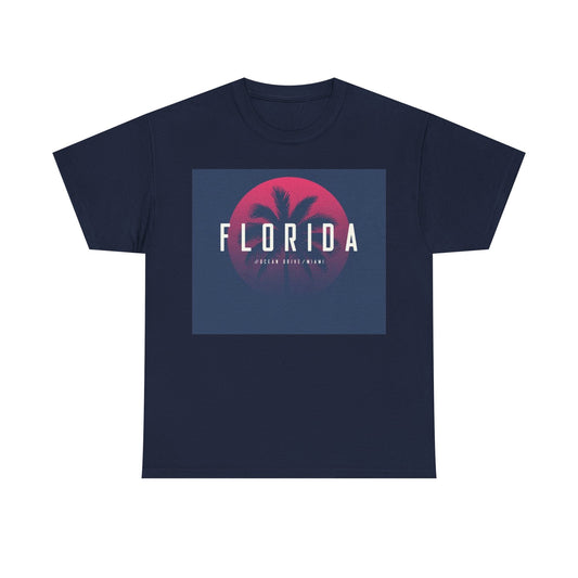 Florida Sunset Palm T-Shirt — Retro Beach Vacation Tee