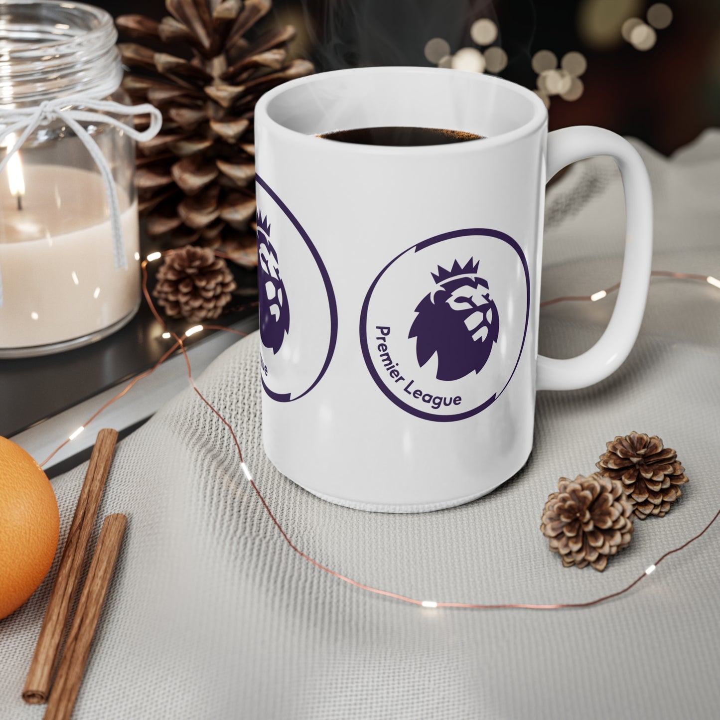Premier League Logo Ceramic Coffee Mug - Football Fan Gift (11oz, 15oz)