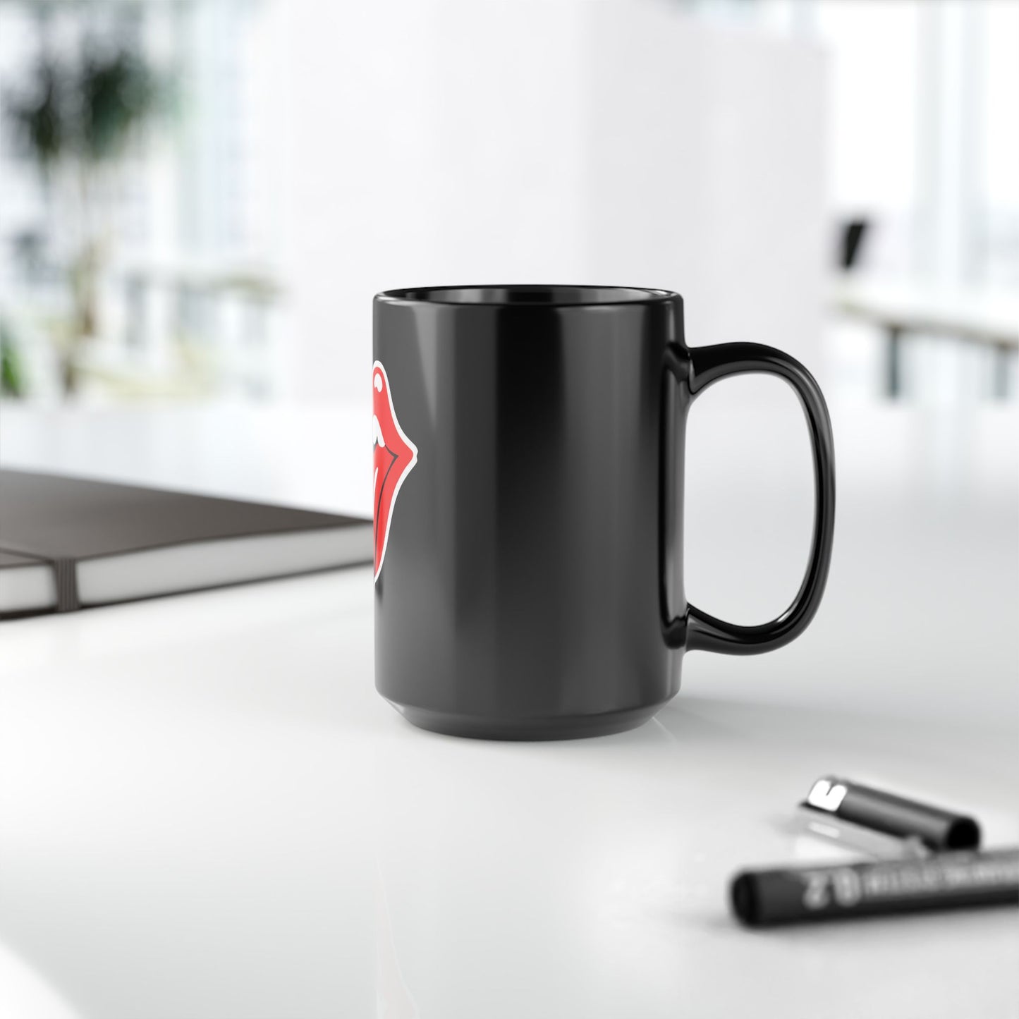 Rock Band Tongue Black Coffee Mug (11oz/15oz)