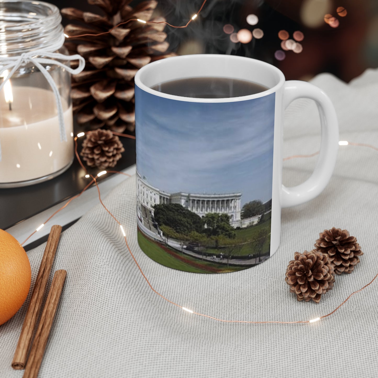 US Capitol Building Ceramic Coffee Mug — Washington D.C. Landmark Photo, 11oz & 15oz