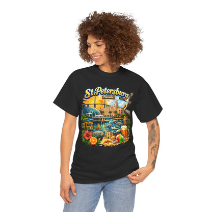 St. Petersburg Florida Retro Beach Scene T-Shirt
