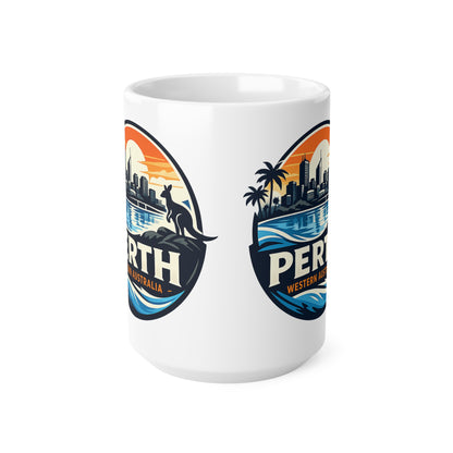 Perth Skyline Ceramic Mug — Western Australia Souvenir Coffee Cup (11oz & 15oz)