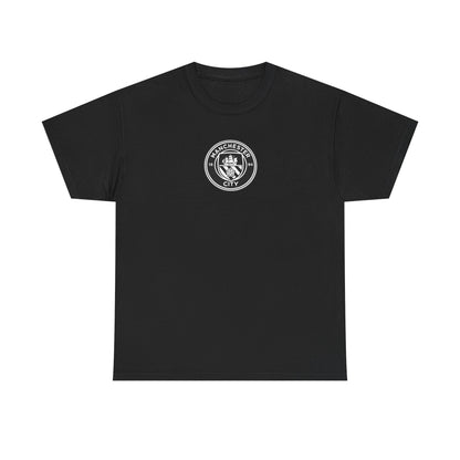 Man City Unofficial T-Shirt — Vintage Crest Logo Tee (Small Chest Emblem)