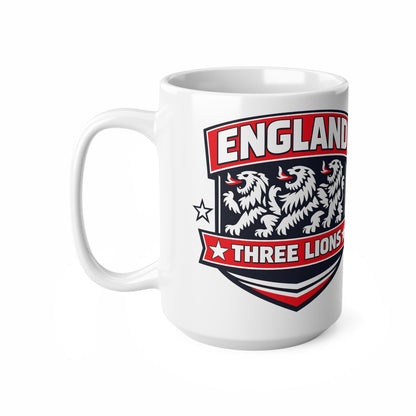 England Three Lions Ceramic Coffee Mug — 11oz & 15oz Football Fan Mug