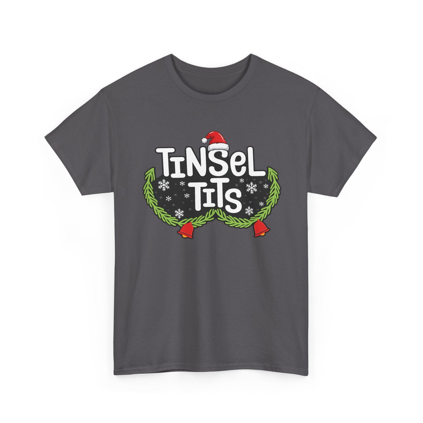 T-Shirt — "Tinsel Tits" Funny Christmas Wreath Holiday Tee
