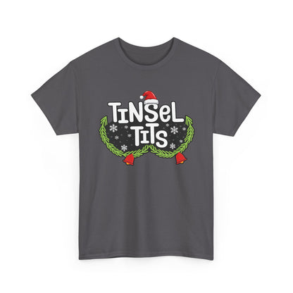 T-Shirt — "Tinsel Tits" Funny Christmas Wreath Holiday Tee