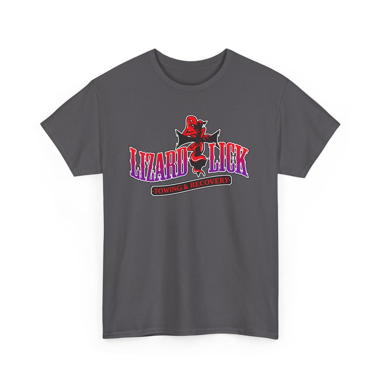Lizard Lick T-Shirt — Retro Neon Logo Tee with Lizard & Cowboy Graphic