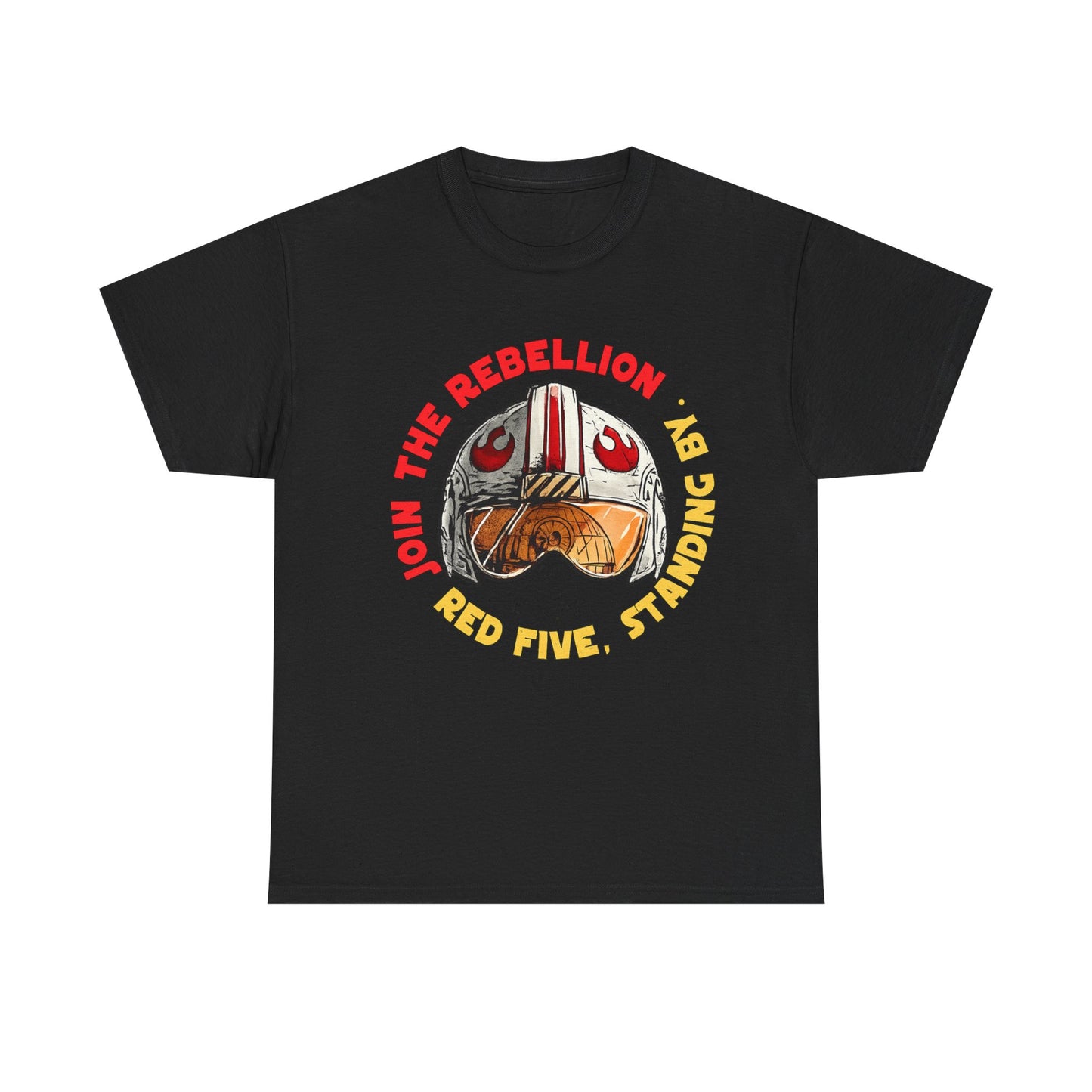 Rebel Pilot T-Shirt — "Join the Rebellion, Red Five" Vintage Helmet Design