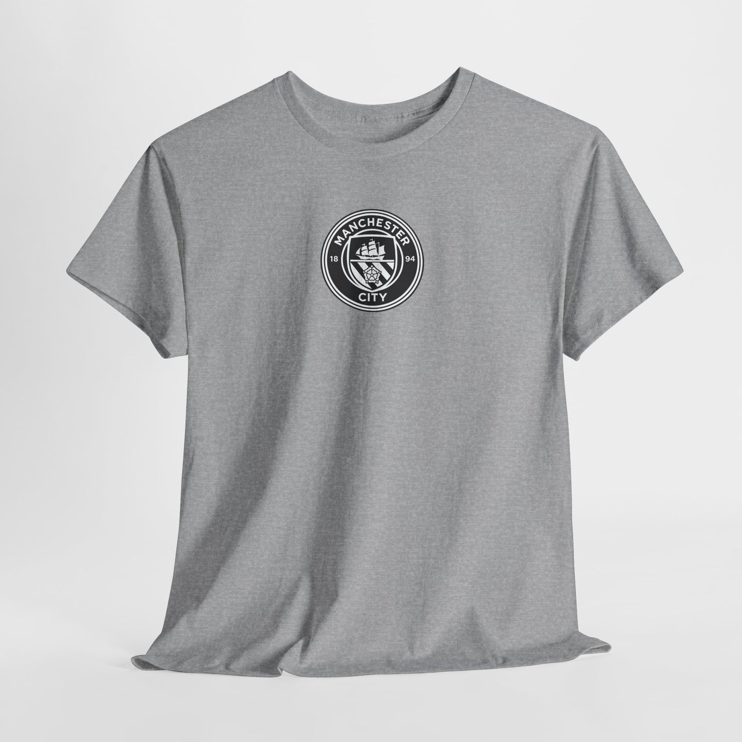 Man City Unofficial T-Shirt — Vintage Crest Logo Tee (Small Chest Emblem)