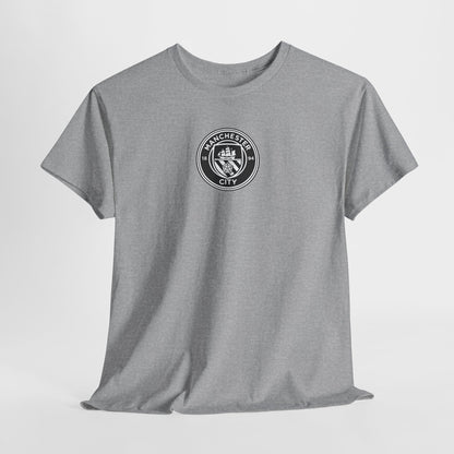Man City Unofficial T-Shirt — Vintage Crest Logo Tee (Small Chest Emblem)