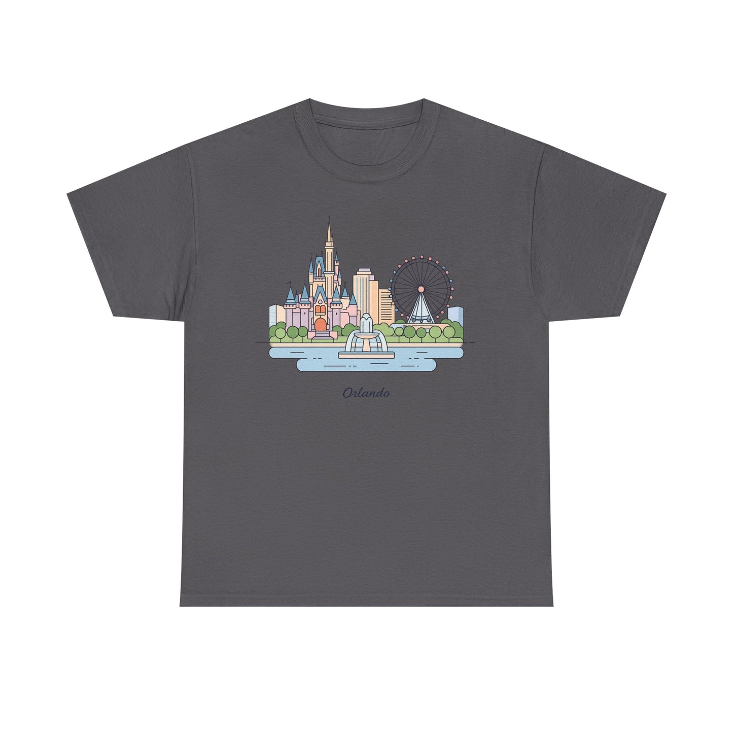 Orlando Skyline T-Shirt — Cute Cityscape Graphic Tee with 'Orlando' Text