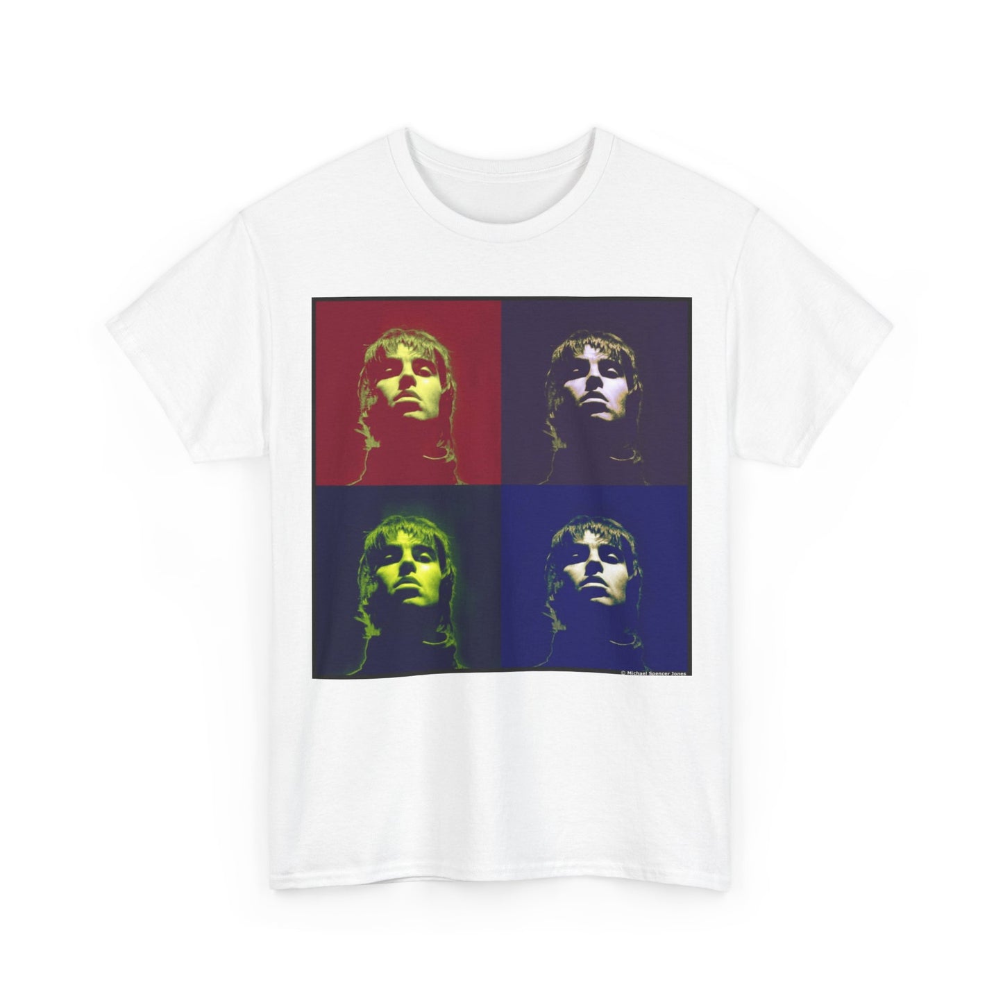 Liam Gallagher Oasis Pop Art Portrait T-Shirt - Retro Color Block Music Icon Tee