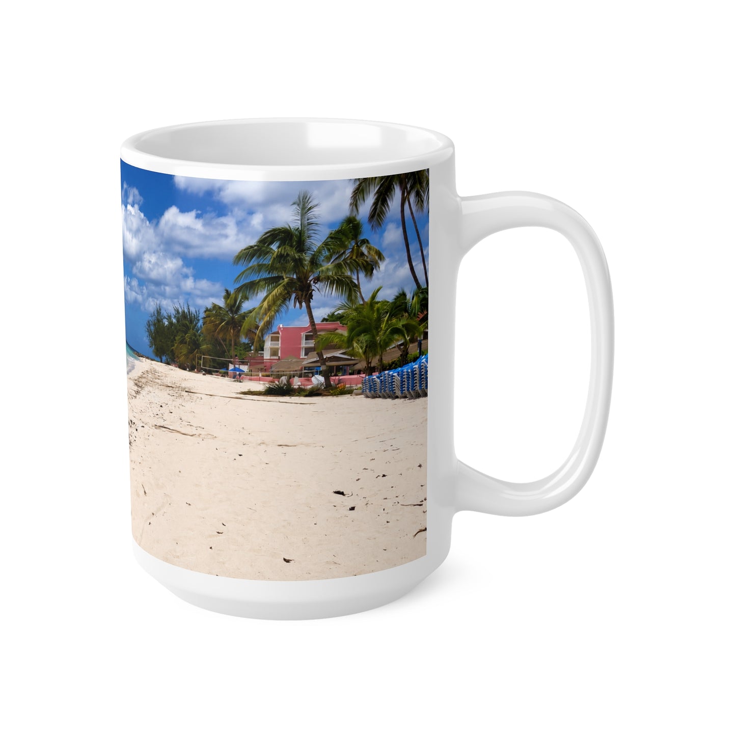 Barbados Tropical Beach Ceramic Mug — Scenic Ocean Photo Coffee Cup (11oz, 15oz)
