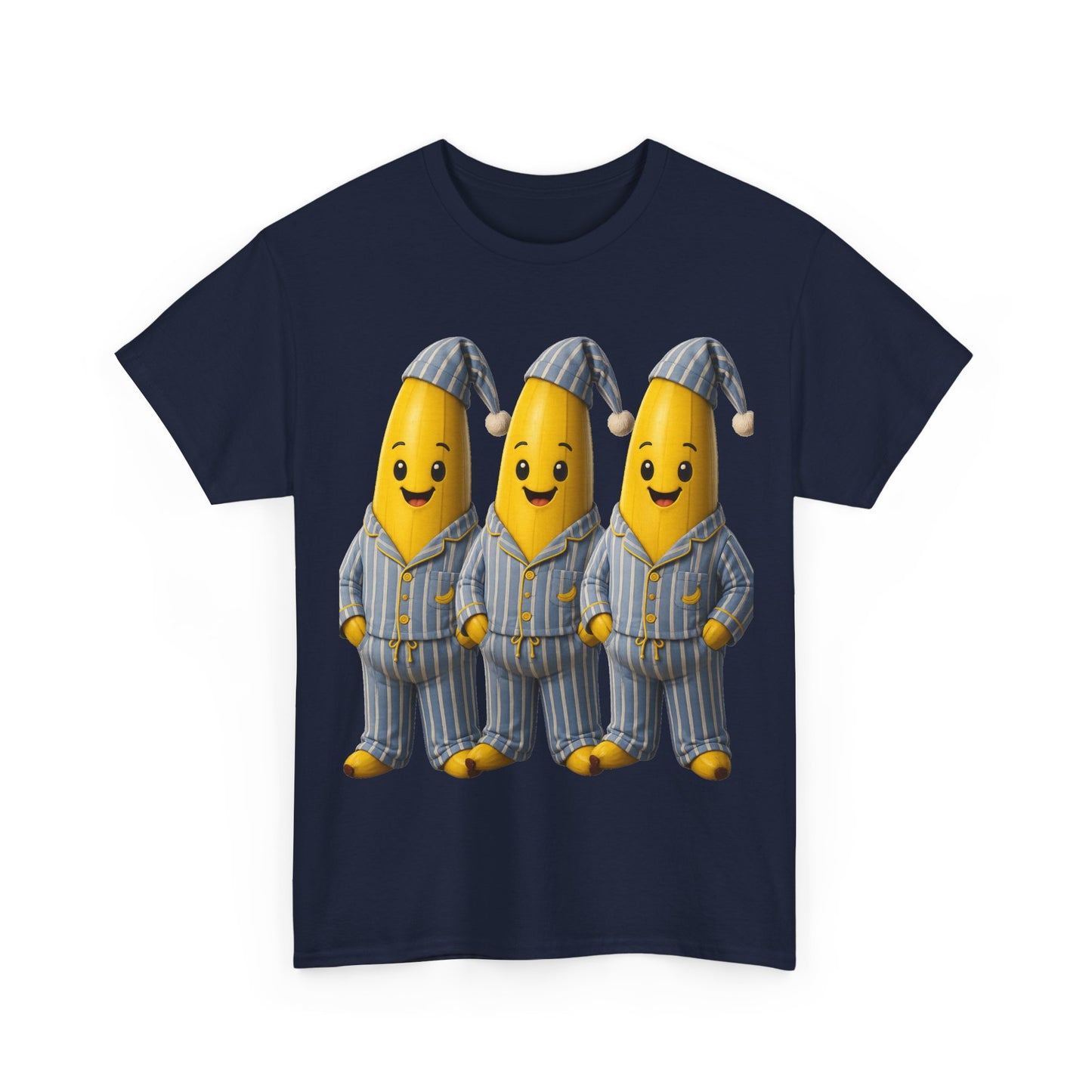 Bananas in Pyjamas – Three Smiling Bananas in Striped Pajamas Graphic T-Shirt