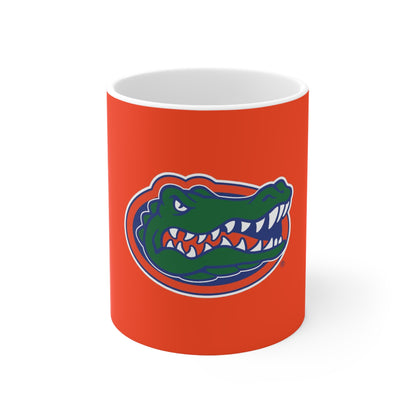 Florida Gators Ceramic Coffee Mug — Orange Alligator Logo, 11oz & 15oz