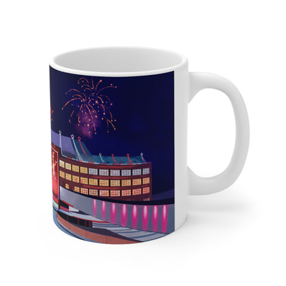 Kelloggs Trafford Park Mug — Festive Holiday Town Nightscape Ceramic Coffee Cup (11oz/15oz)