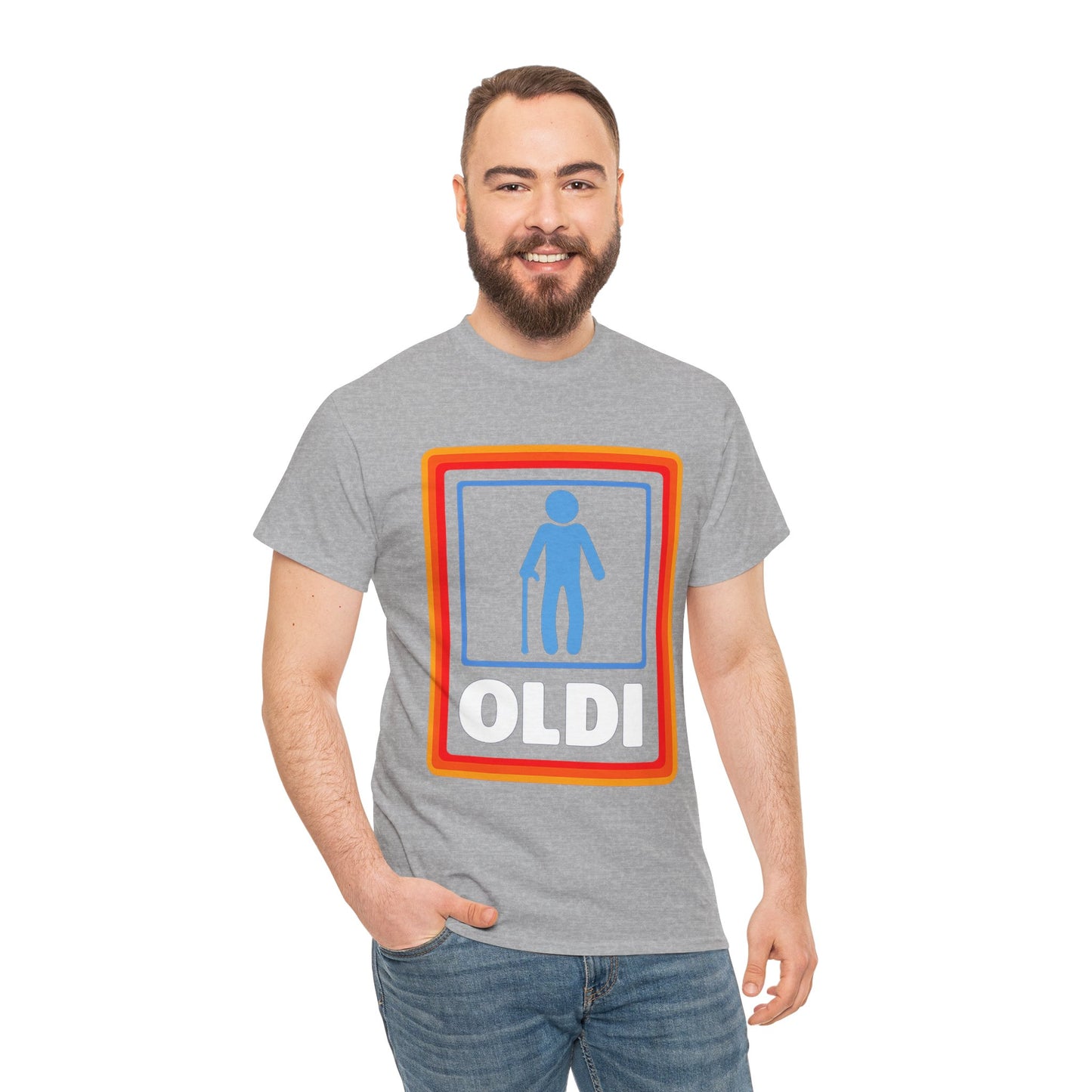 Oldi Retro Logo Tee — Funny Elderly Humour T-Shirt