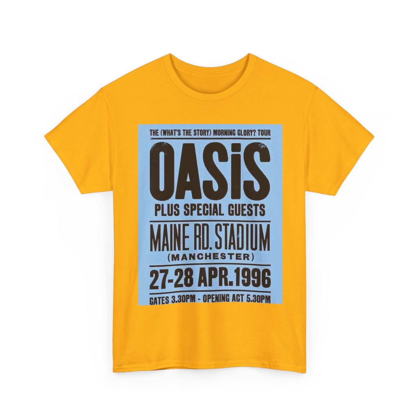 Oasis 1996 Maine Road Tour Poster T‑Shirt — Maine Rd. Stadium Concert Tee