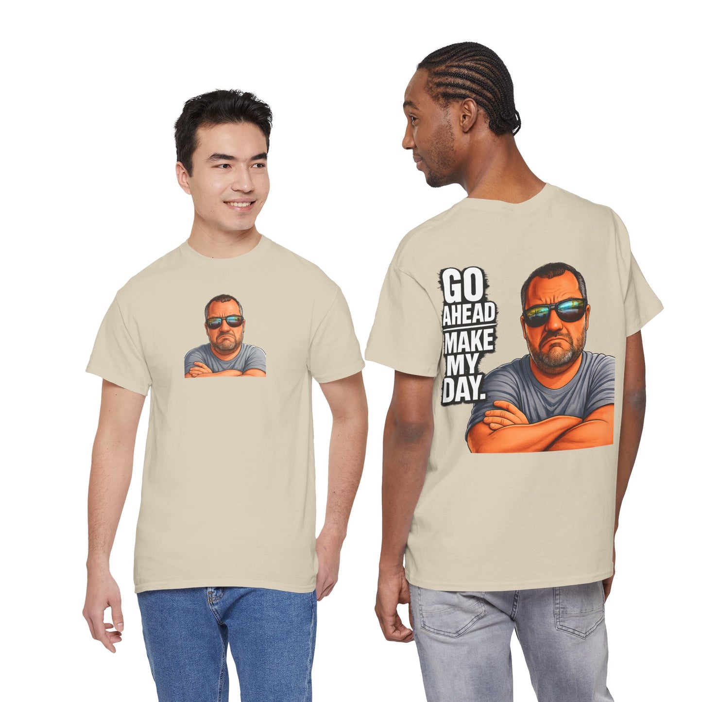 Go Ahead Make My Day T-Shirt — Sunglasses Guy Graphic Tee