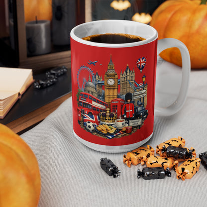 London Icons Coffee Mug — Red 11oz/15oz Ceramic Souvenir