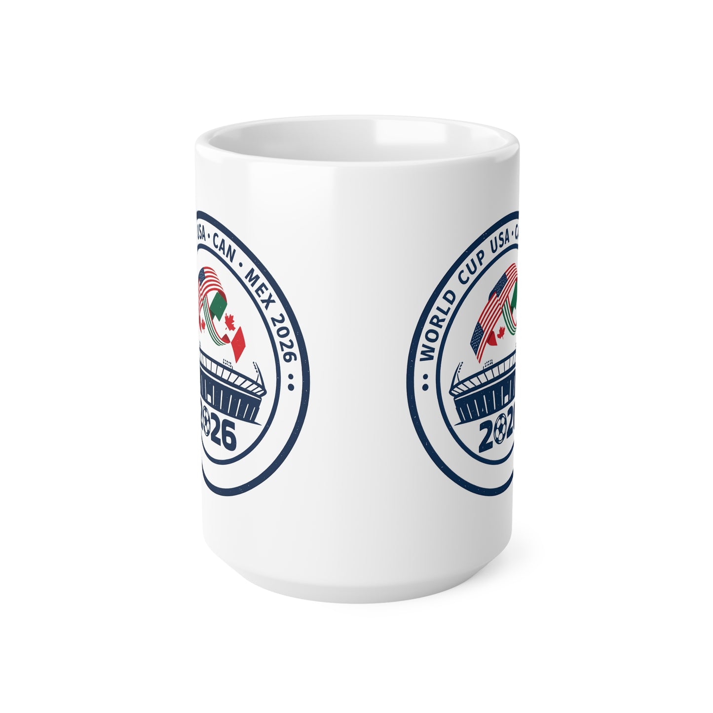 World Cup 2026 Ceramic Mug — USA • CAN • MEX Stadium Emblem (11oz & 15oz)