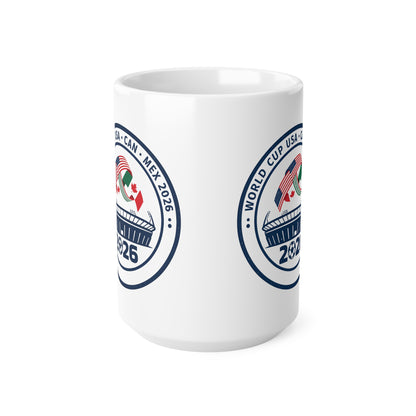 World Cup 2026 Ceramic Mug — USA • CAN • MEX Stadium Emblem (11oz & 15oz)