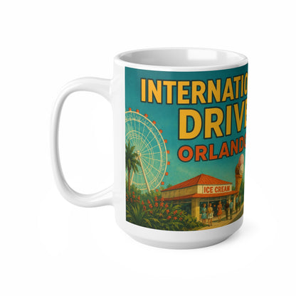 Orlando Retro Roadtrip Mug — "International Drive" Vintage Travel Coffee Cup