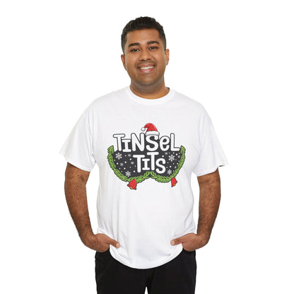 T-Shirt — "Tinsel Tits" Funny Christmas Wreath Holiday Tee