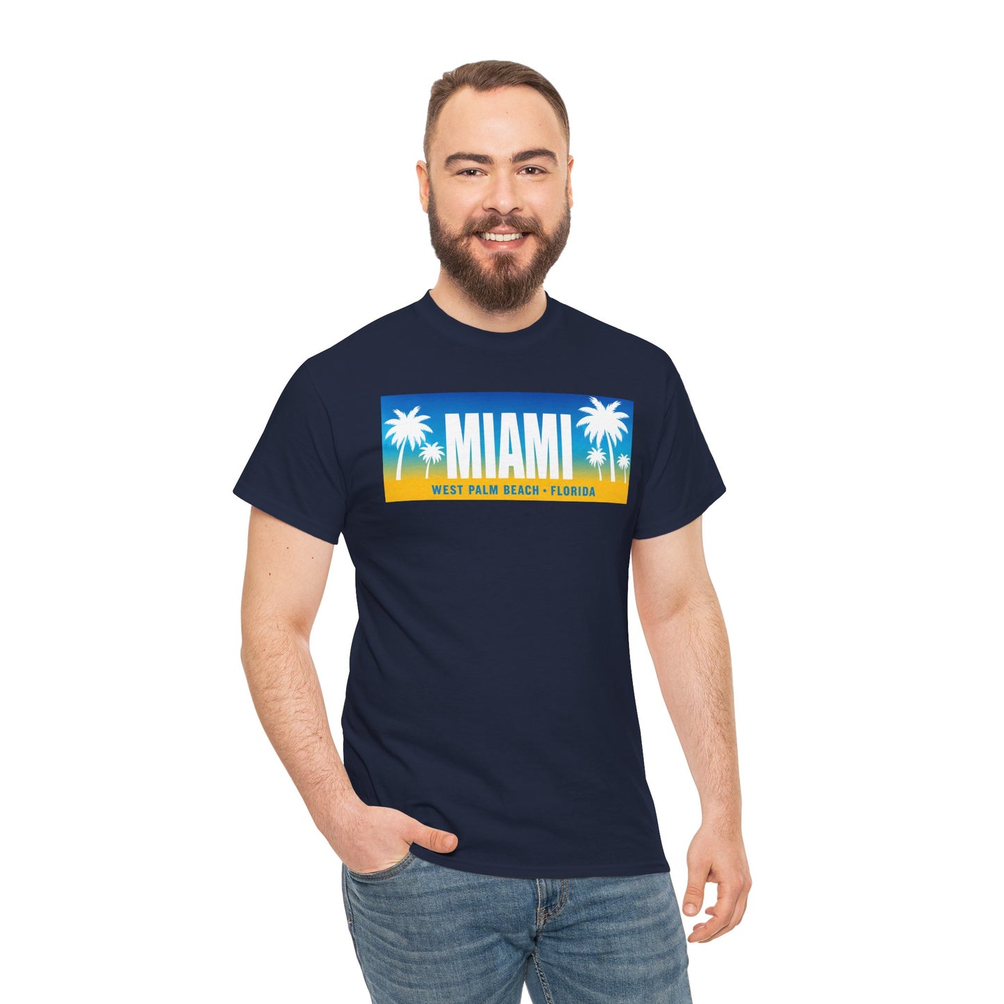 Miami West Palm Beach Vintage Tee — "MIAMI" Beach Palm Trees T‑Shirt