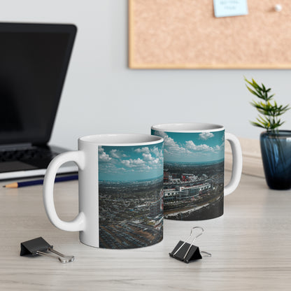 Tampa Bay Raymond James Stadium Aerial Photo Mug – Skyline Coffee Cup (11oz & 15oz)