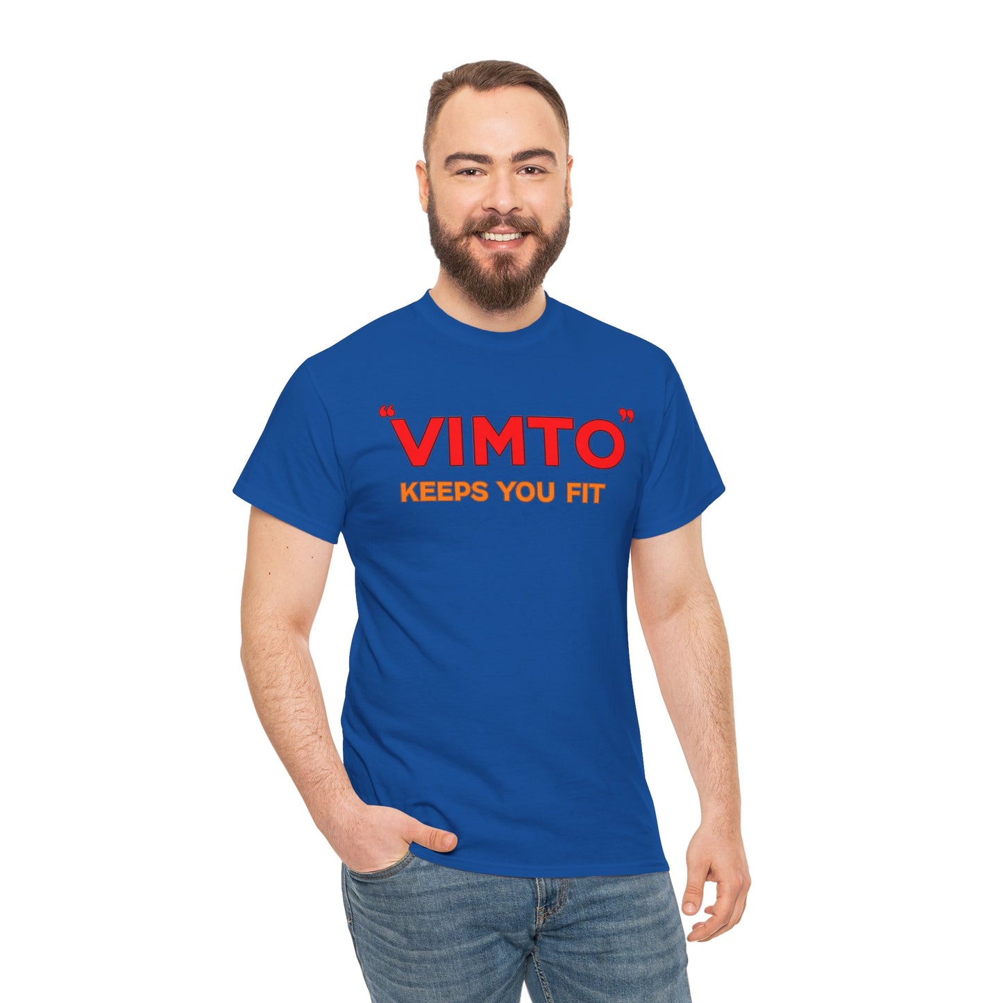 VIMTO "Keeps You Fit" Graphic Tee — Retro Beverage Logo T-Shirt