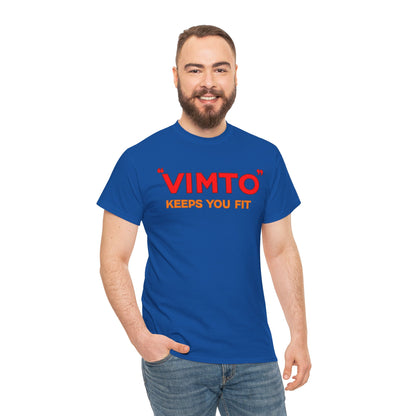 VIMTO "Keeps You Fit" Graphic Tee — Retro Beverage Logo T-Shirt
