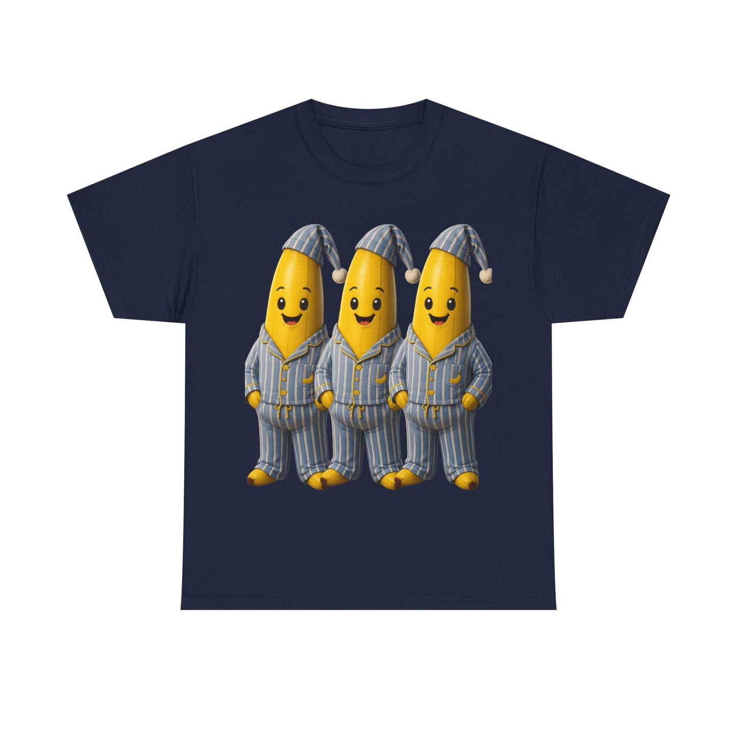 Bananas in Pyjamas – Three Smiling Bananas in Striped Pajamas Graphic T-Shirt