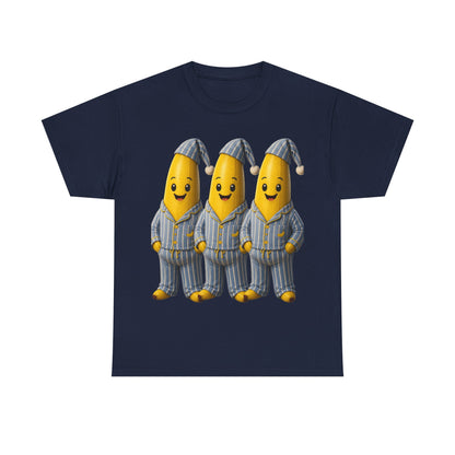 Bananas in Pyjamas – Three Smiling Bananas in Striped Pajamas Graphic T-Shirt