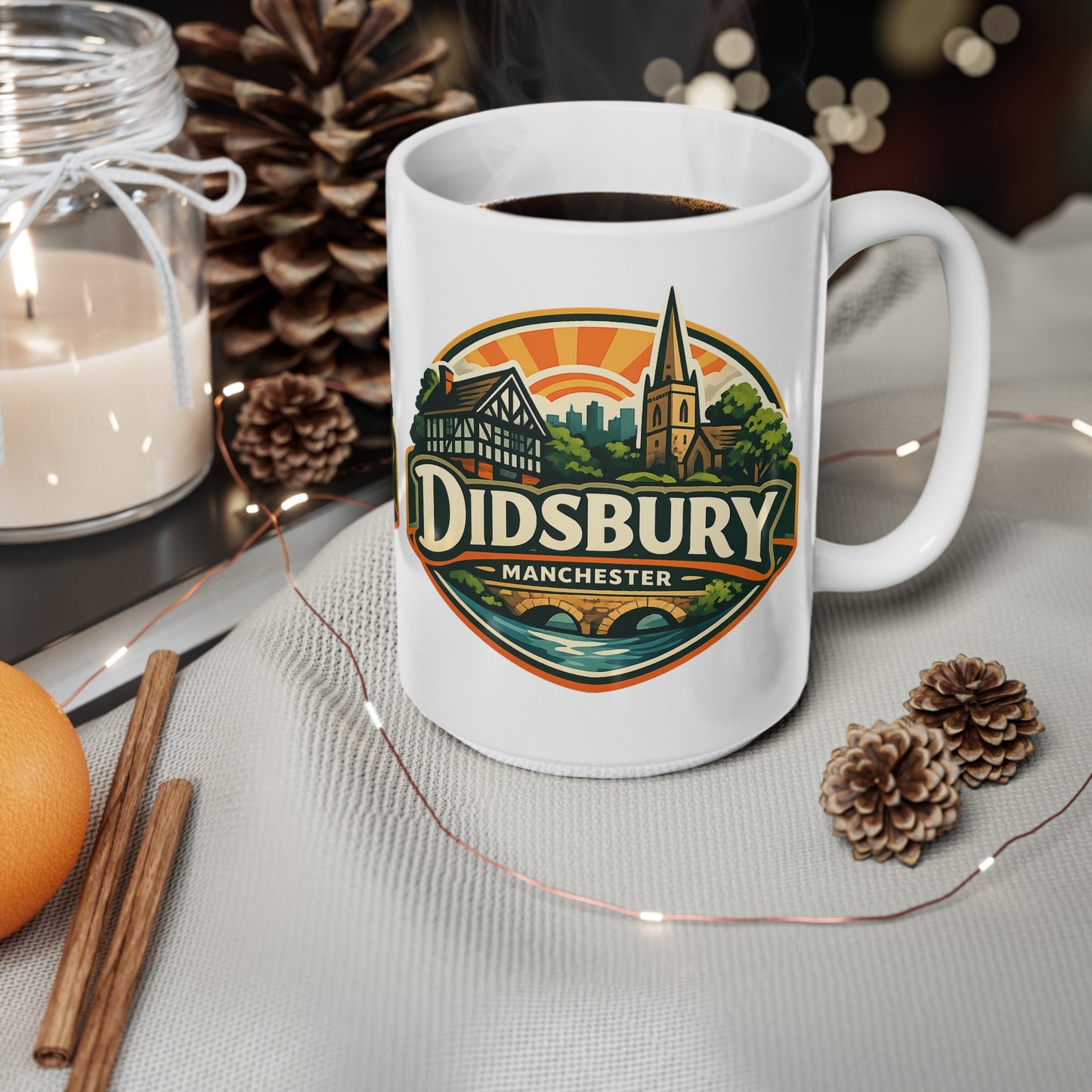 Didsbury Manchester Ceramic Coffee Cups, 11oz, 15oz