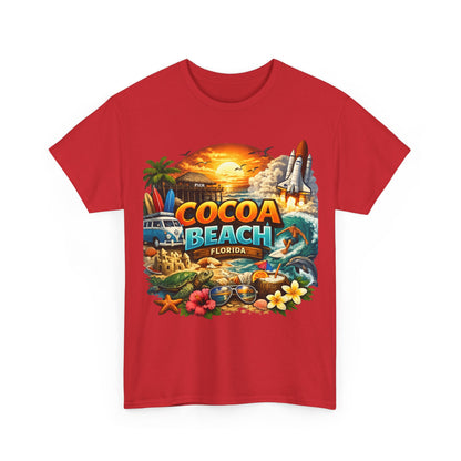 Cocoa Beach Florida Sunset Surf T-Shirt — Retro Beach Vacation Graphic Tee
